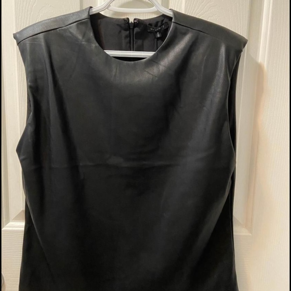 Jet black Leather dress up shirt